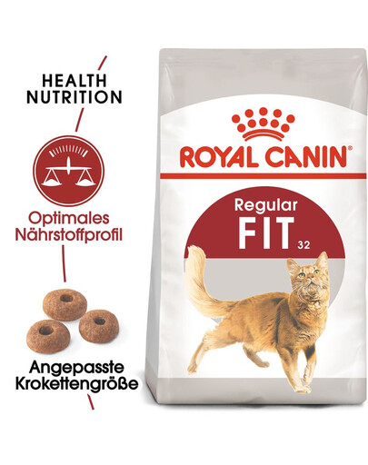 ROYAL CANIN REGULAR FIT 32 Trockenfutter für adulte Katzen, zur Unterstützung eines idealen Zustands 2x2 kg