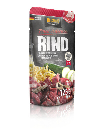 BELCANDO Finest Selection Rindfleisch mit Klößen und Zucchini Nassfutter für Hunde 12x125 g