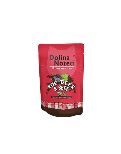 DOLINA NOTECI Superfood Reh und Rindfleisch Nassfutter für Katzen 12x85g