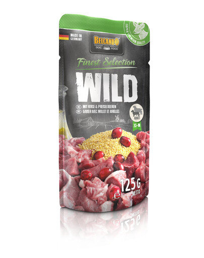 BELCANDO Wild Nassfutter mit Hirschfleisch, Hirse und Preiselbeeren 12x125 g
