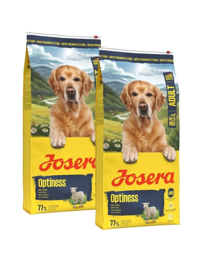 JOSERA Adult Optiness Trockenfutter mit Lammfleisch und Reis für mittelgroße und große Hunderassen 2x12,5 kg