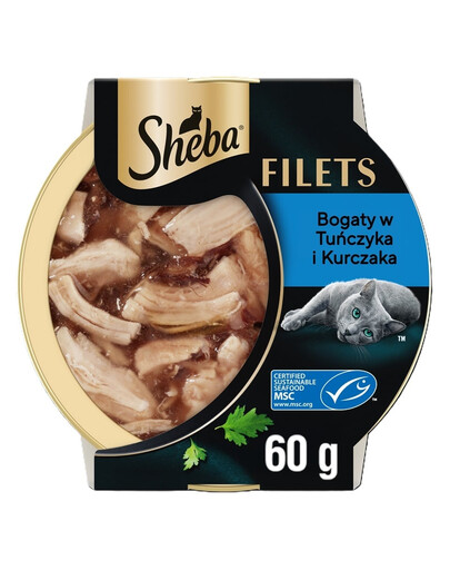 SHEBA Filets Nassfutter mit Huhn und Thunfisch in Soße für Katzen 60 g