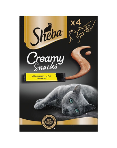 SHEBA Creamy Snacks cremiger Snack für Katzen mit Hähnchen 4x12g