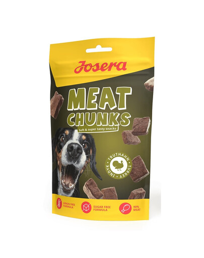 JOSERA Meat Chunks Turkey getrocknete Snacks mit Truthahn 12x70g