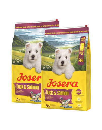 JOSERA Duck and Salmon Junior Mini für Entwicklung von Welpen kleiner Rassen 2x10 kg