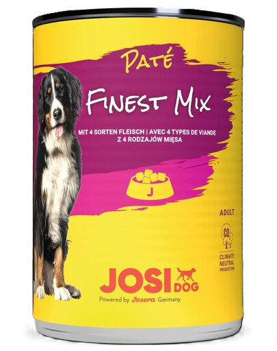 JOSERA JosiDog Pate Finest Mix Pastete mit 5 verschiedenen Fleischsorten für Hunde 24x800g