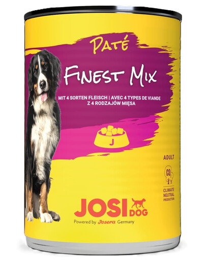 JOSERA JosiDog Pate Finest Mix Pastete mit 5 verschiedenen Fleischsorten für Hunde6x800g