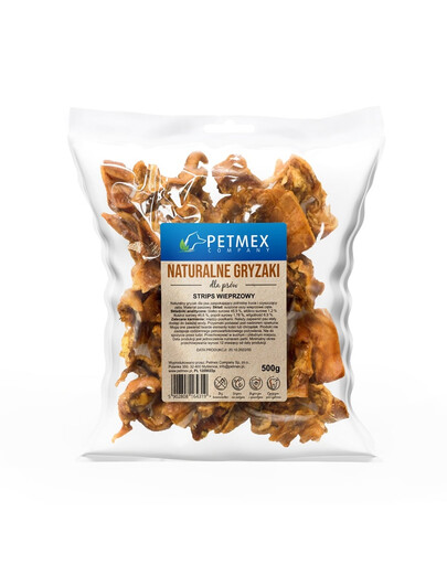PETMEX Strips Schwein natürlicher Snack für Hunde 500g