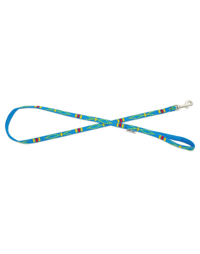 BARRY KING Hundeleine mit ethnischem Muster 10mm/120cm himmelblau
