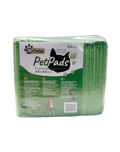 MR. PRETZEL Hygieneunterlagen mit Grasduft für Hunde 40x60cm 50 St.