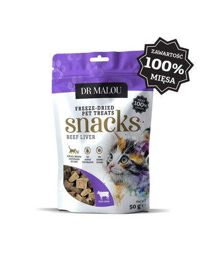 DR MALOU 100% gefriergetrockene Rinderleber Snacks für Katzen 50g