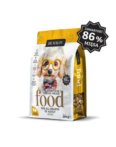 DR MALOU Gefriergetrocknetes Futter Huhn mit Kürbis 500g Trockenfutter für Hunde