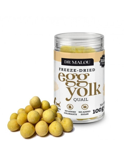 DR MALOU Gefriergetrocknetes Wachteleigelb 100 g Leckerli für Hunde und Katzen