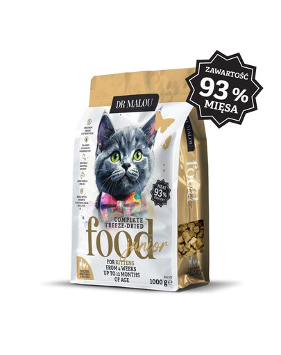 DR MALOU Kitten Gefriergetrocknetes Trockenfutter Huhn mit Ziegenmilch und Eigelb für Kätzchen 1 kg