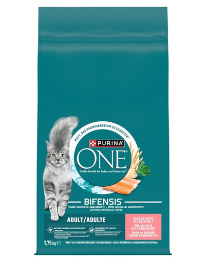 PURINA ONE Bifensis Adult Cat Salmon and Wheat Lachs und Weizen, Trockenfutter für Katzen 9,75 kg