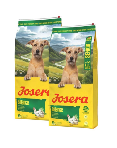 JOSERA Senior Balance mit niedrigem Fettgehalt für ältere Hunde  2x12,5 kg