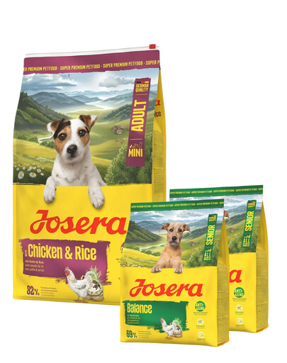 JOSERA Mini Adult Chicken and Rice glutenfreies Futter für kleine Hunderassen 10 kg + 2x900g GRATIS