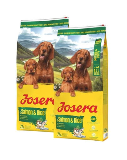 JOSERA Mother and Puppy Salmon with Rice für Welpen, trächtige und säugende Hündinnen 2x12,5 kg
