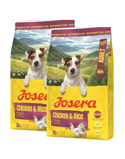 JOSERA Mini Adult Chicken and Rice glutenfreies Futter für kleine Hunderassen 2x10 kg
