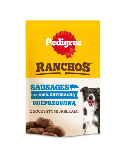 PEDIGREE Ranchos Sausages 100% Schweinefleisch natürliche Leckerlis für Hunde 60g