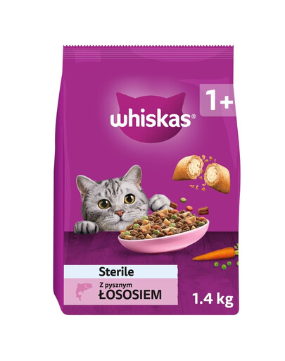 WHISKAS Sterile Trockenfutter mit Lachs  für Katzen nach der Kastration 1,4 kg