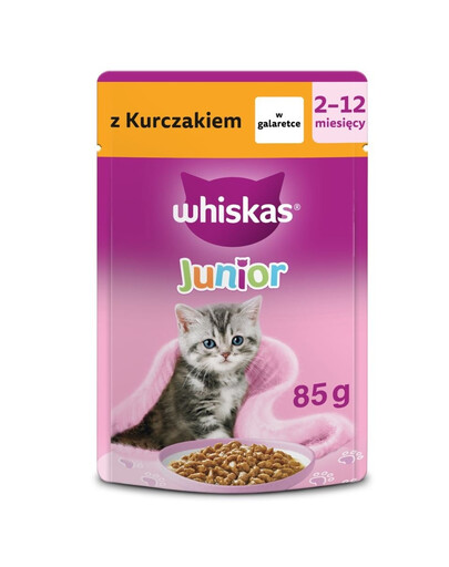 WHISKAS Junior Nassfutter mit Huhn in Gelee für Kätzchen 85 g