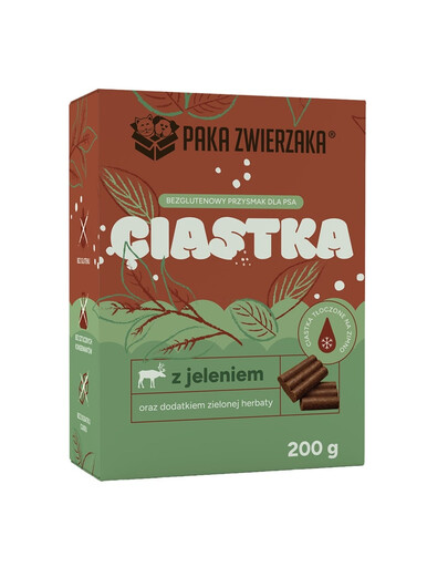 PAKA ZWIERZAKA Kekse Hirsch mit grünem Tee Snacks glutenfrei für Hunde 200g