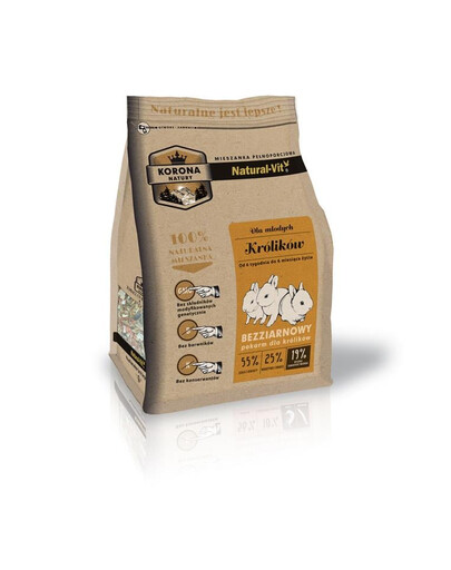 Korona Natury Mieszanka bezziarnowa dla młodych królików 750 g
