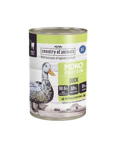 COUNTRY OF ANIMALS Nassfutter Monoprotein Ente für adulte Katzen 400g