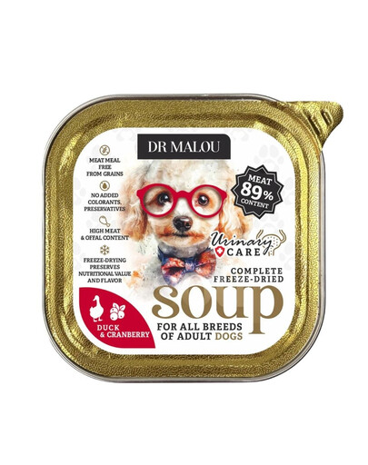 DR MALOU Gefriergetrocknete Suppe Ente mit Cranberry Urinary für Hunde getreidefrei 12g