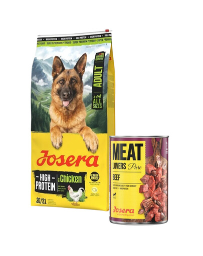 JOSERA High Protein Adult Chicken Hochenergiefutter für Sporthunde 12,5kg + 800g GRATIS