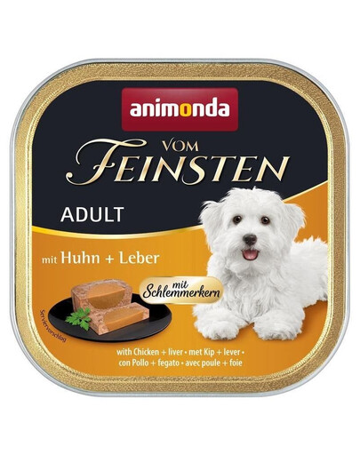 ANIMONDA Vom Feinsten Adult Nassfutter mit Huhn und Leber Pastete für Hunde 150 g
