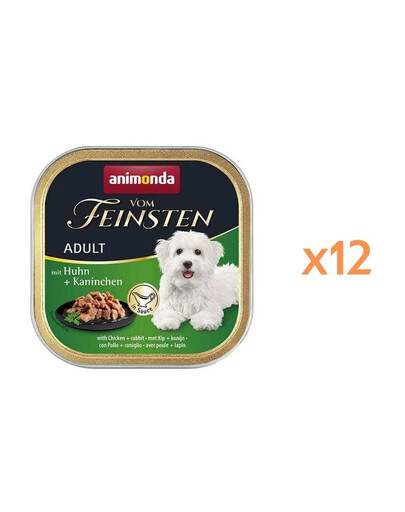 ANIMONDA Vom Feinsten Nassfutter mit Huhn und Kaninchen in Soße für adulte Hunde 12x150g