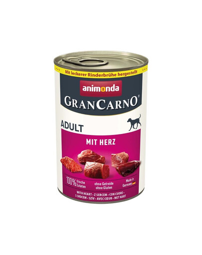 ANIMONDA GranCarno Nassfutter mit Herz für adulte Hunde getreidefrei 24x400g