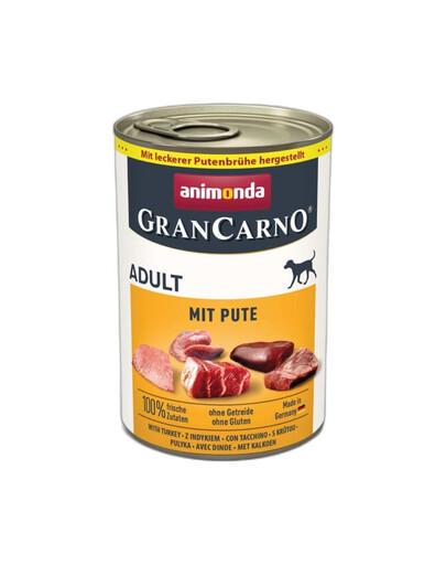 ANIMONDA GranCarno Nassfutter mit Truthahn für adulte Hunde getreidefrei 24x400g