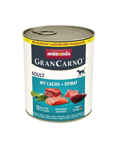 ANIMONDA GranCarno Nassfutter mit Lachs und Spinat für adulte Hunde getreidefrei 24x800g