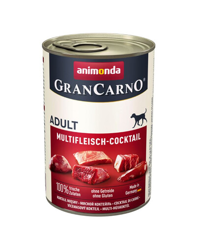 ANIMONDA GranCarno Nassfutter Multifleisch-Cockteil für adulte Hunde getreidefrei 24x400 g