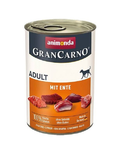 ANIMONDA GranCarno Nassfutter Schweinefleisch mit Ente für adulte Hunde getreidefrei 24x400 g