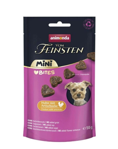 ANIMONDA Vom Feinsten Mini Bites Huhn mit Artischocken Leckerlis für kleine Hunde 50g