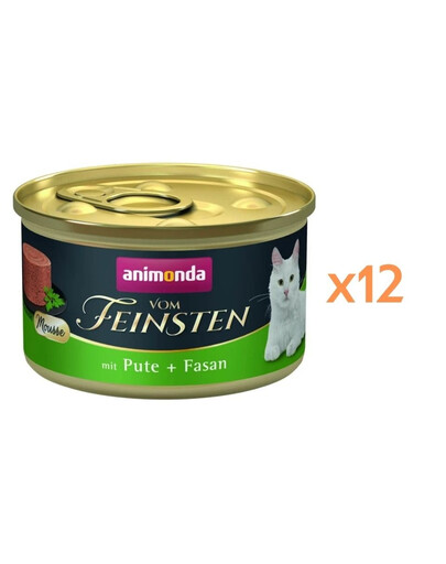 ANIMONDA Vom Feinsten Nassfutter mit Pute und Fasan Mousse für adulte Katzen getreidefrei 12x85 g