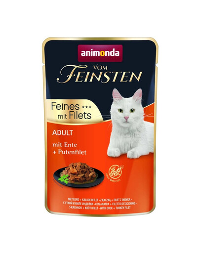 ANIMONDA Vom Feinsten Fines mit Filets Nassfutter mit Ente und Putenfilet für adulte Katzen 85g