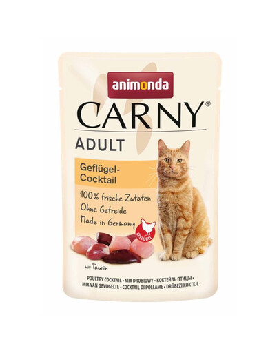 ANIMONDA Carny Nassfutter Geflügel-Cocktail für adulte Katzen getreidefrei 85g