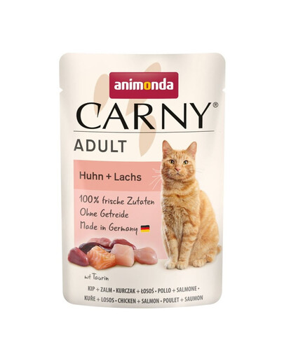 ANIMONDA Carny Nassfutter mit Huhn und Lachs für adulte Katzen getreidefrei 85g