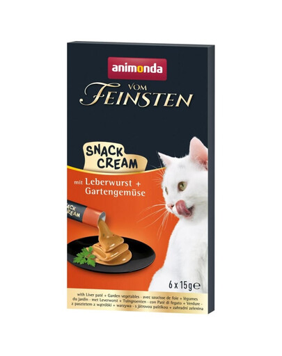ANIMONDA Vom Feinsten Snack Cream mit Leberwurst und Gartengemüse für Katzen 6x15g