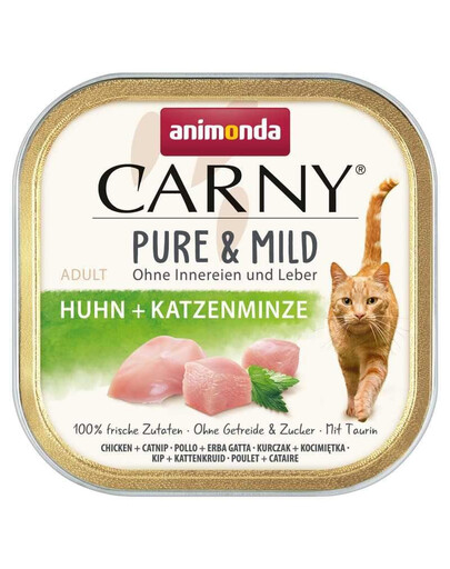 ANIMONDA Carny Pure & Mild Nassfutter mit Huhn und Katzenminze für adulte Katzen getreidefrei 100g