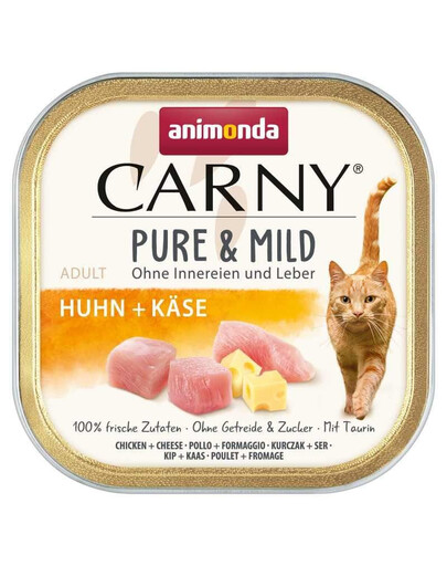ANIMONDA Carny Pure & Mild Nassfutter mit Huhn und Käse für adulte Katzen getreidefrei 100g