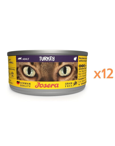 JOSERA Adult Turkey Nassfutter mit Truthahn für adulte Katzen 12x85g