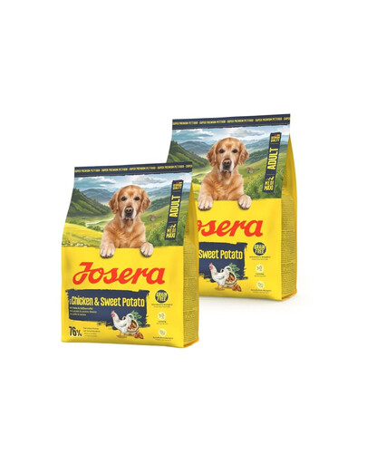 JOSERA Adult Chicken and Sweet Potato 2x900g bezzbożowa karma dla aktywnych psów