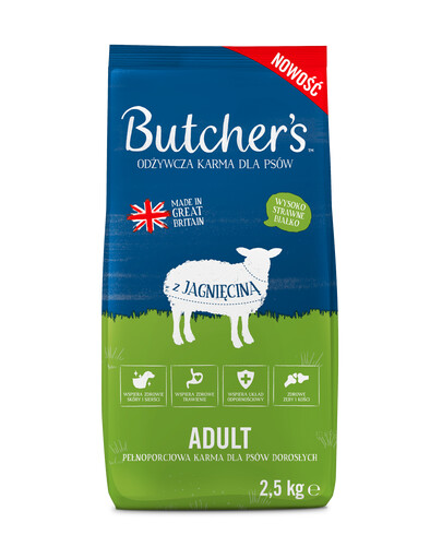 Butcher's Trockenfutter mit Lamm für adulte Hunde aller Rassen 2,5kg