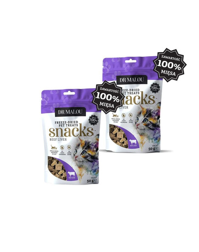 DR MALOU gefriergetrockene Rinderleber Snacks für Katzen 2x50g